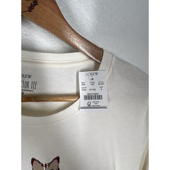 J. Crew Factory Womens Holiday Collector Tee Small Cat Long Sleeve Top - Picture 5 of 5